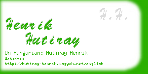 henrik hutiray business card